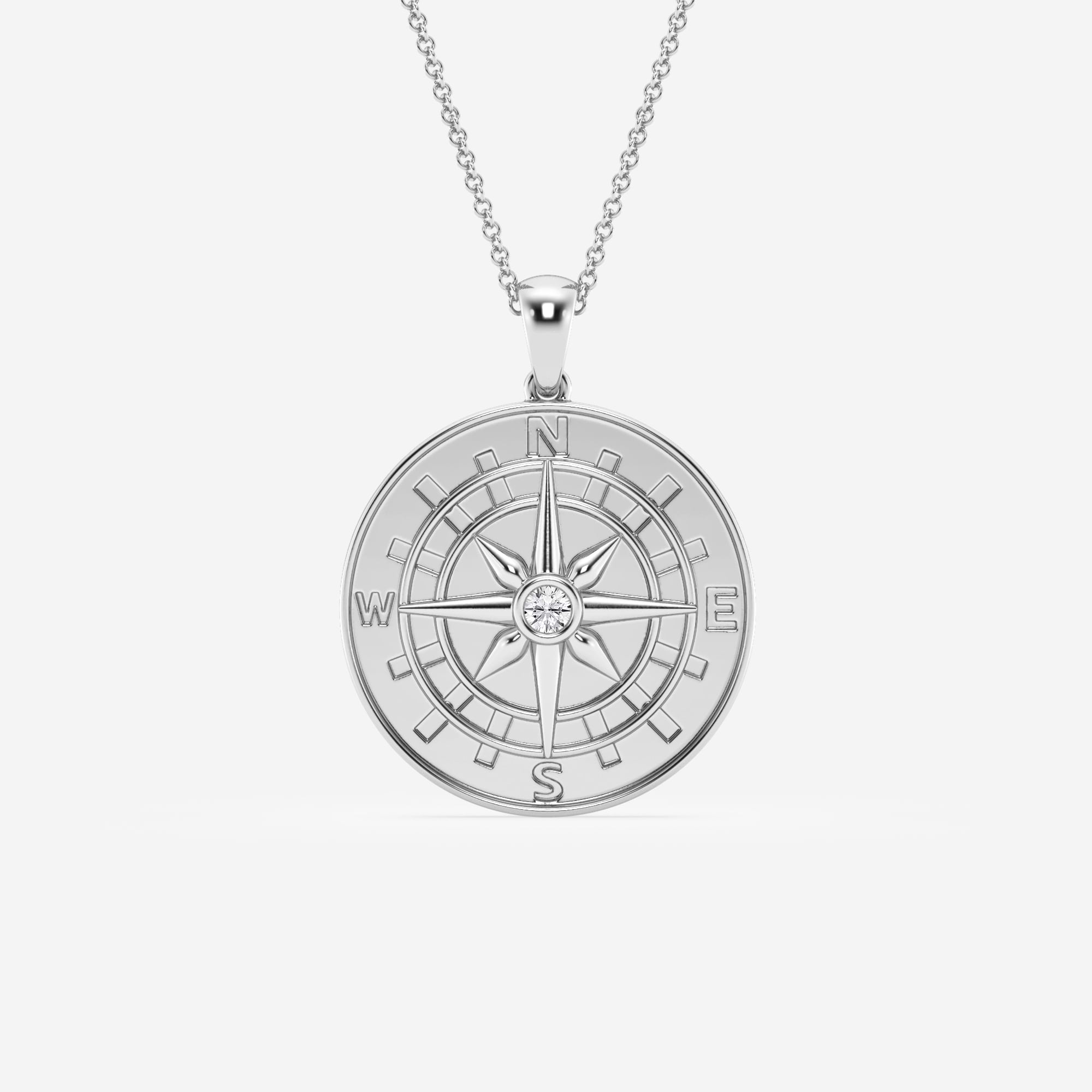 Diamond Compass Necklace in Gold – Symbolic Jewelry