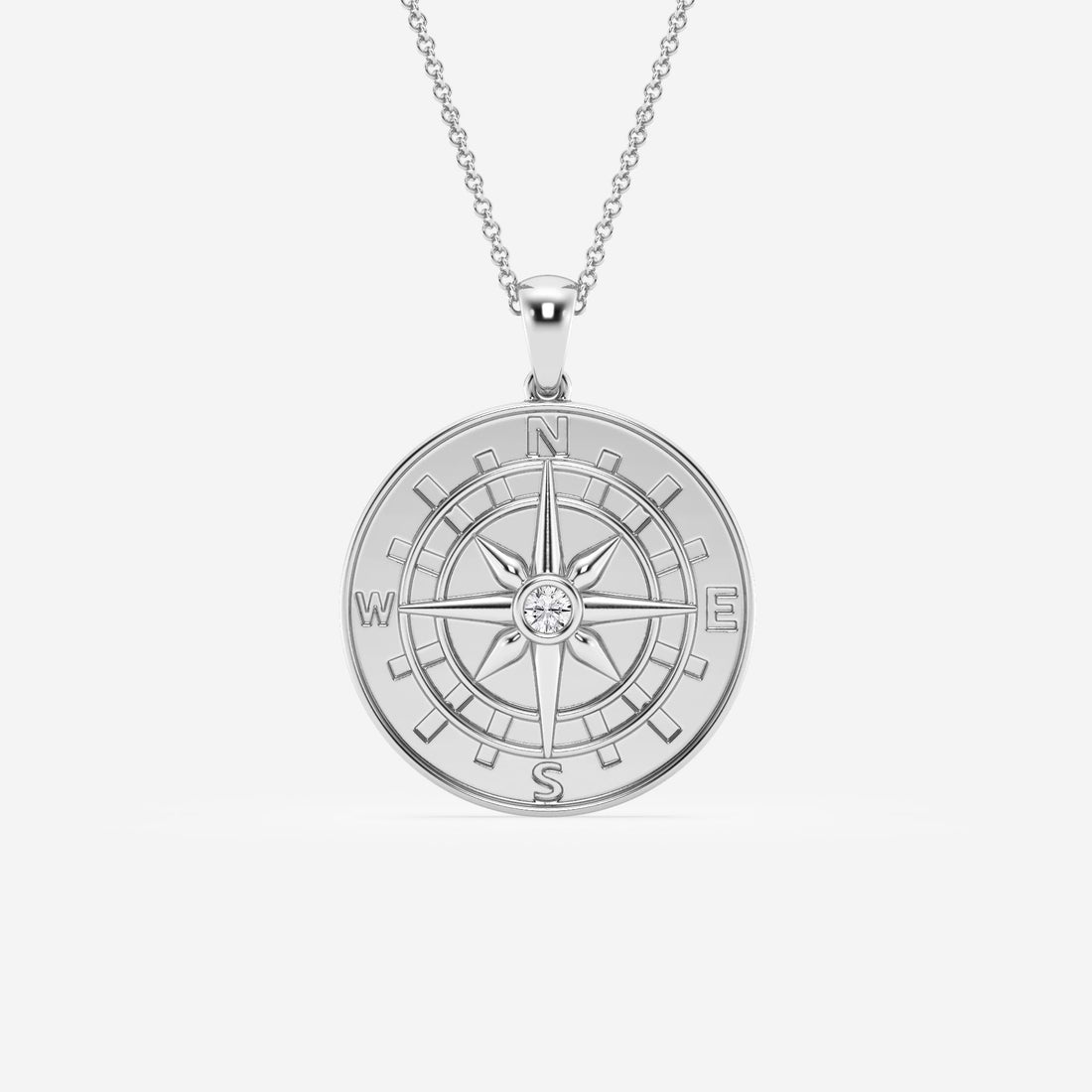 Diamond Compass Necklace in Gold – Symbolic Jewelry