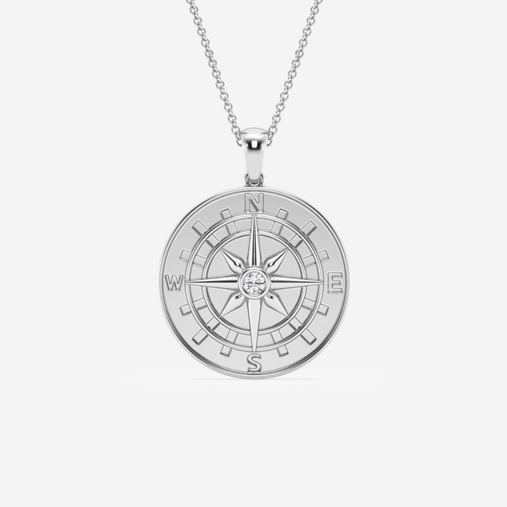 Diamond Compass Necklace in Gold – Symbolic Jewelry