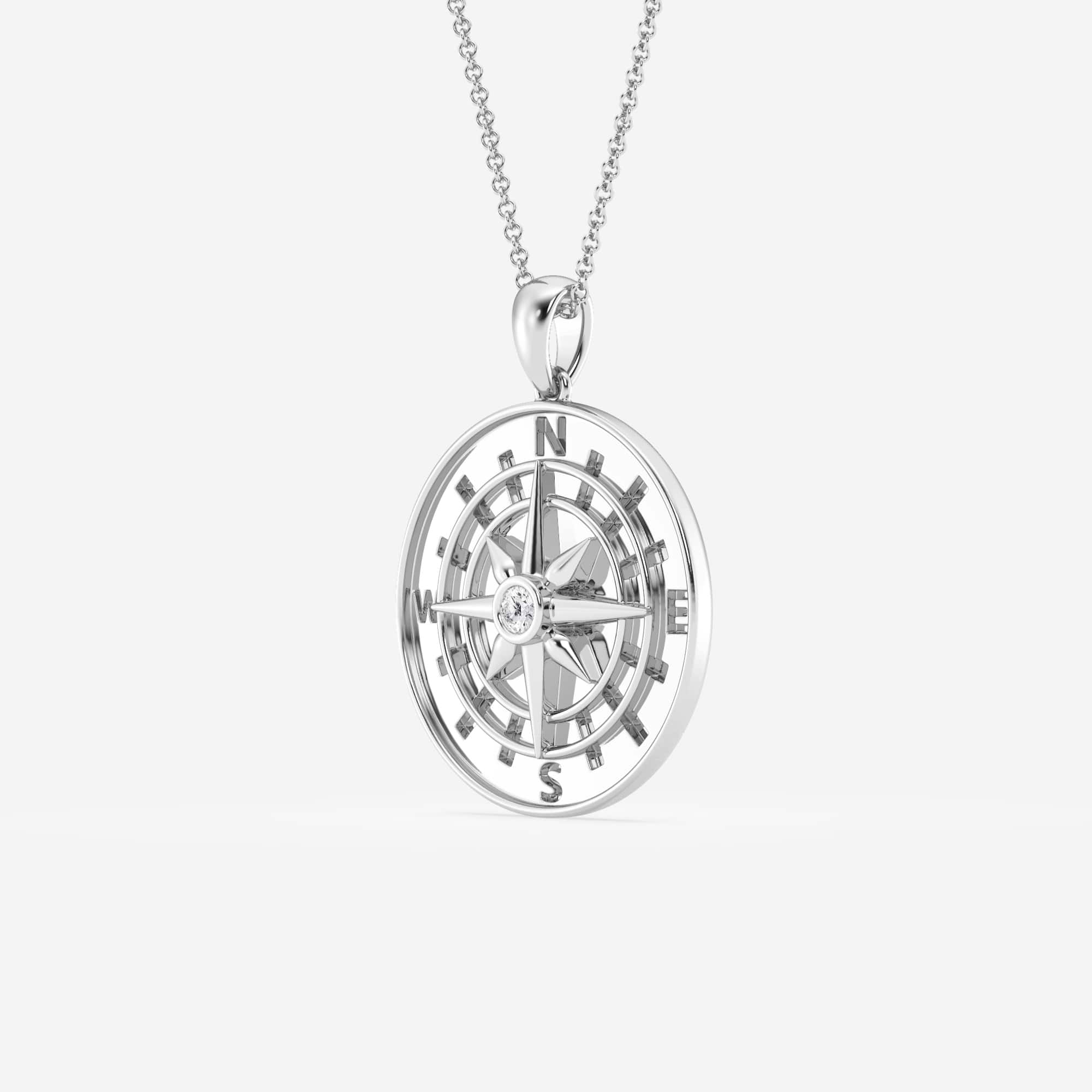 Diamond Compass Necklace in Gold – Symbolic Jewelry