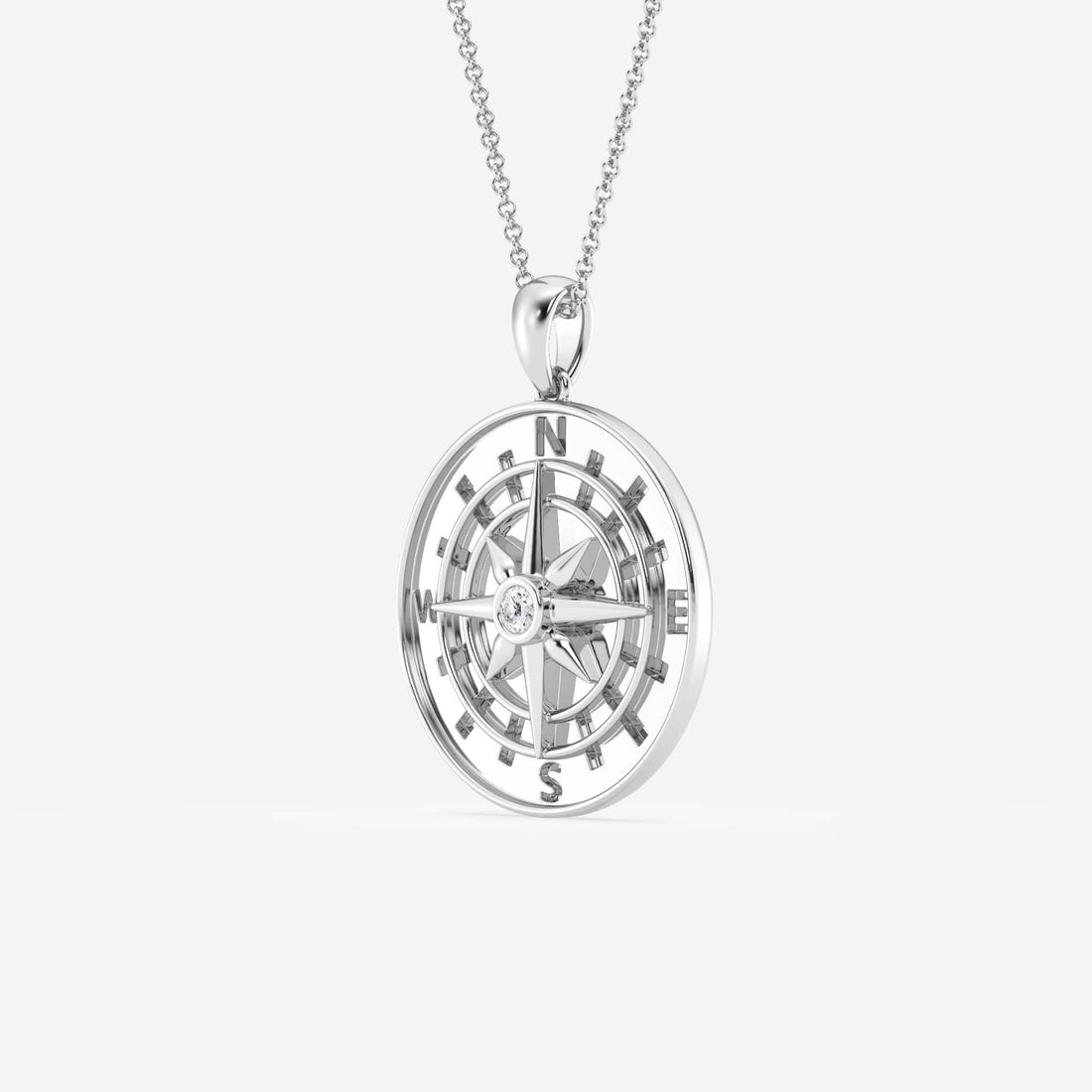 Diamond Compass Necklace in Gold – Symbolic Jewelry