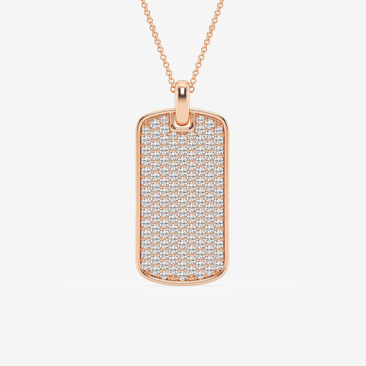Canis Luxe Round Lab Grown Diamond Dog Tag Pendant