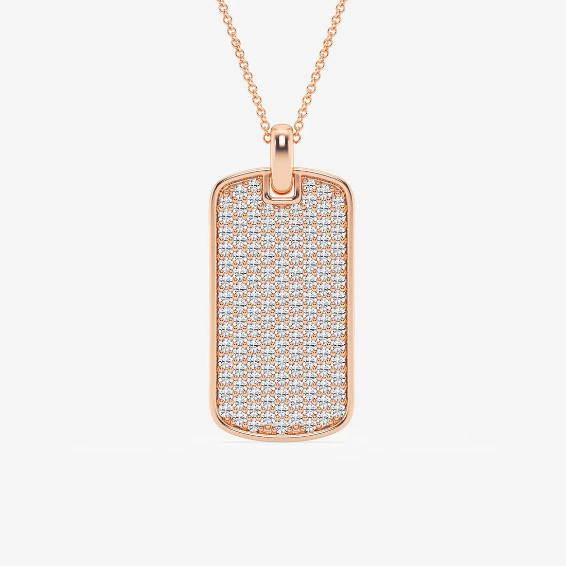 Canis Luxe Round Lab Grown Diamond Dog Tag Pendant