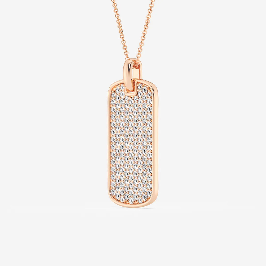 Canis Luxe Round Lab Grown Diamond Dog Tag Pendant