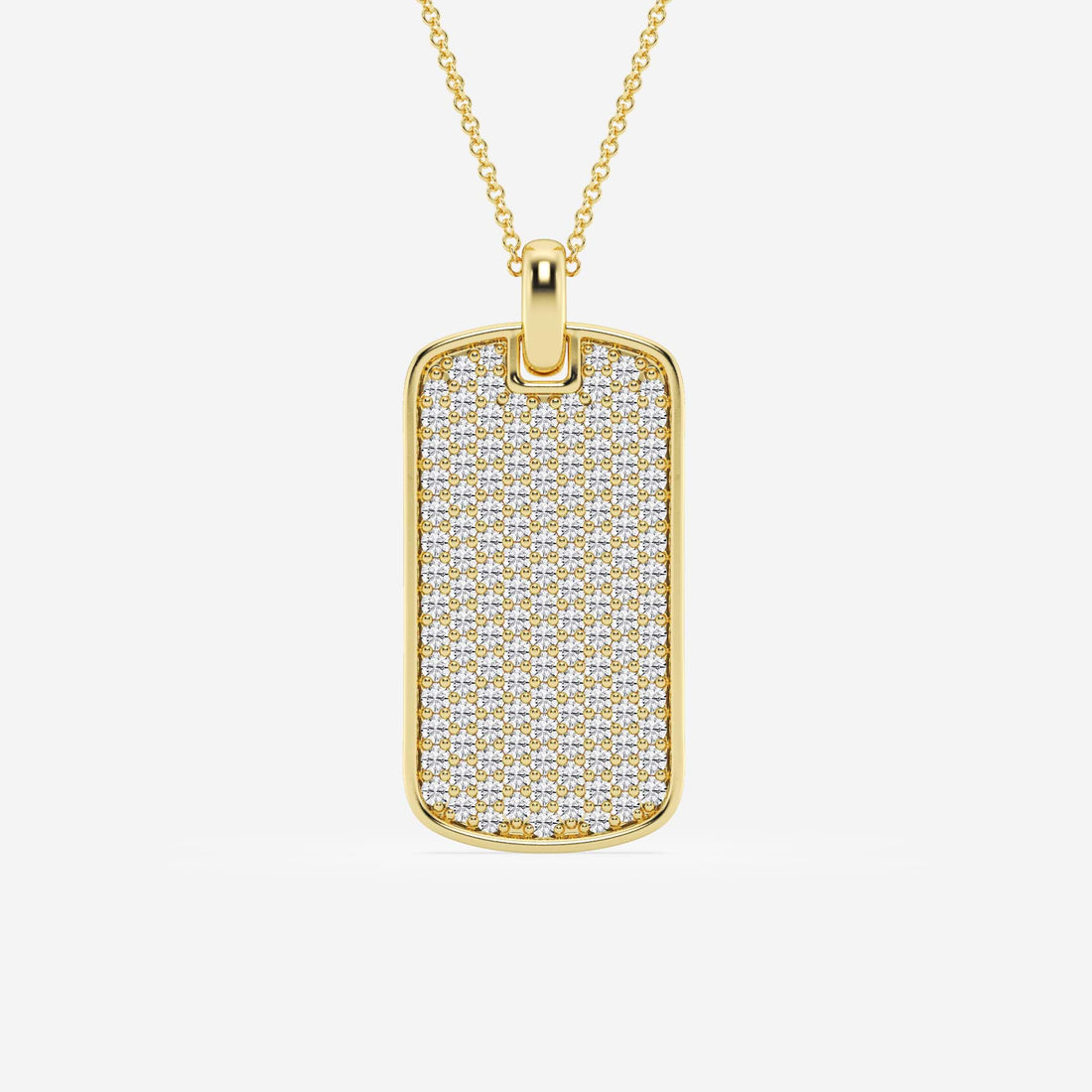 Canis Luxe Round Lab Grown Diamond Dog Tag Pendant