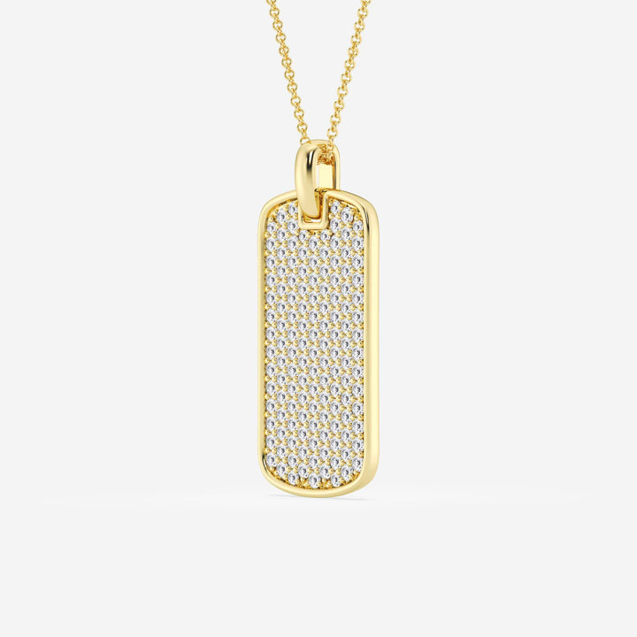 Canis Luxe Round Lab Grown Diamond Dog Tag Pendant