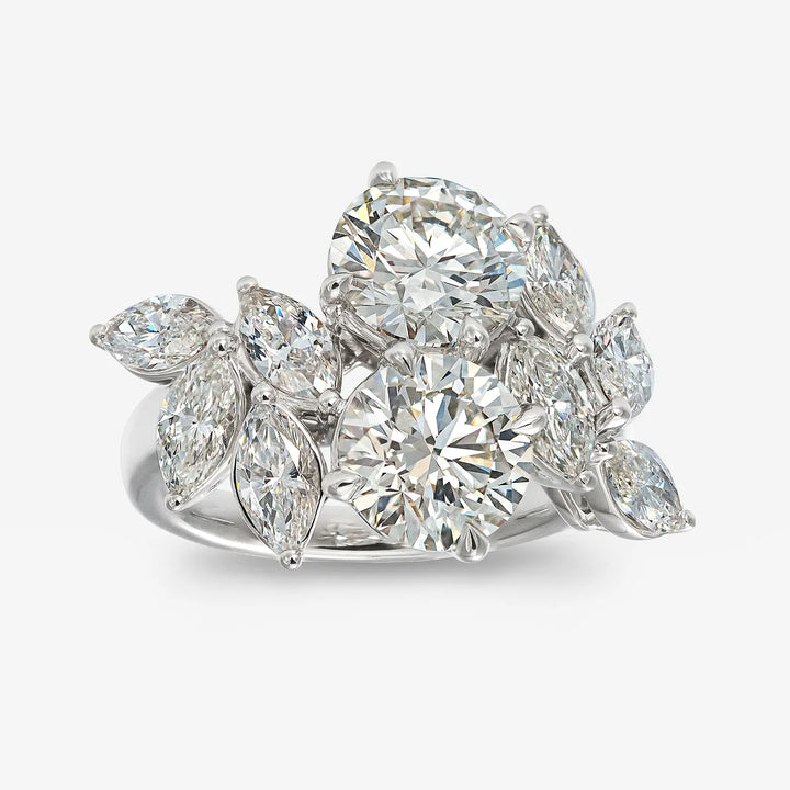 Osaka Inspired Multi Shape Lab Grown Diamond Floral Statement Ring