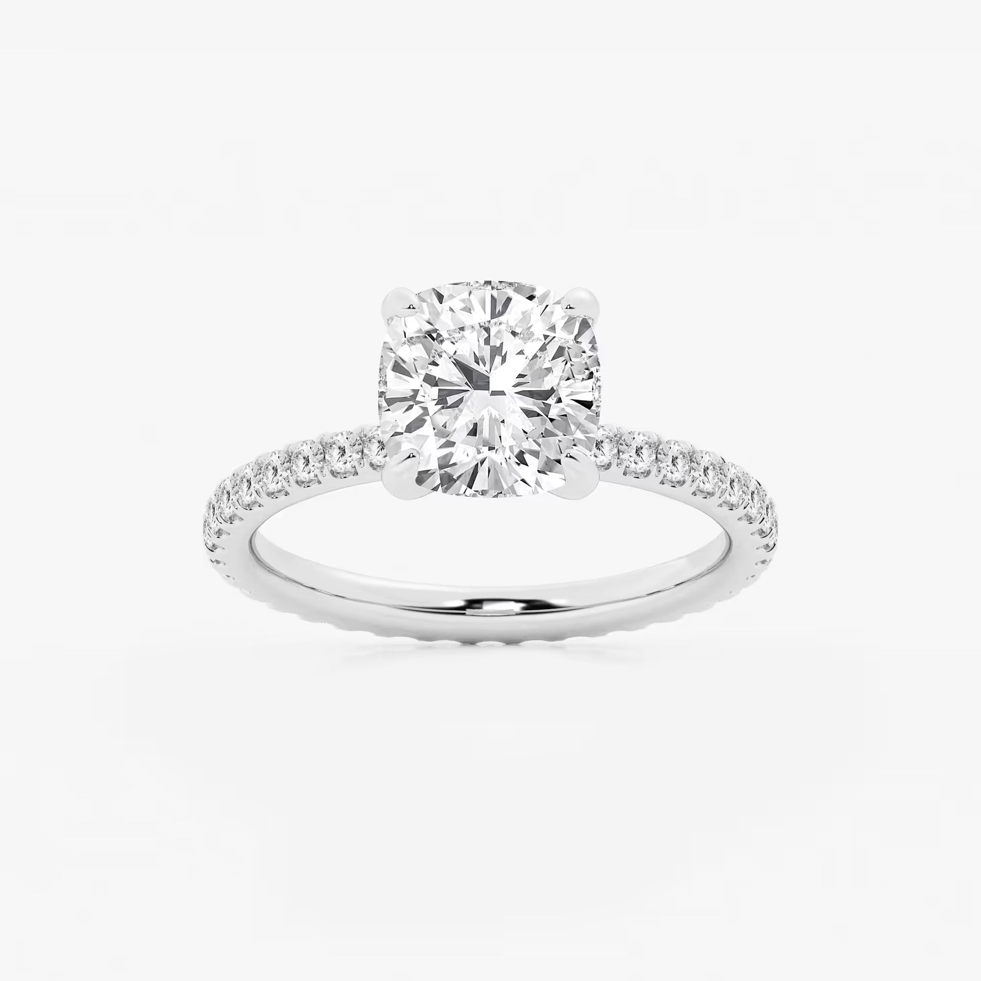 Cushion Lab Grown Diamond Eternity Engagement Ring