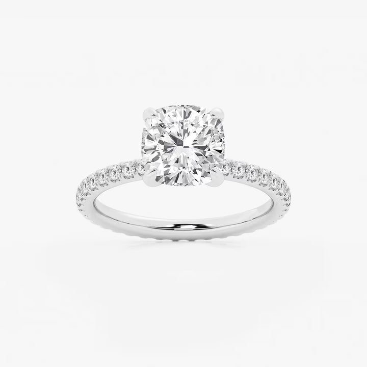 Cushion Lab Grown Diamond Eternity Engagement Ring