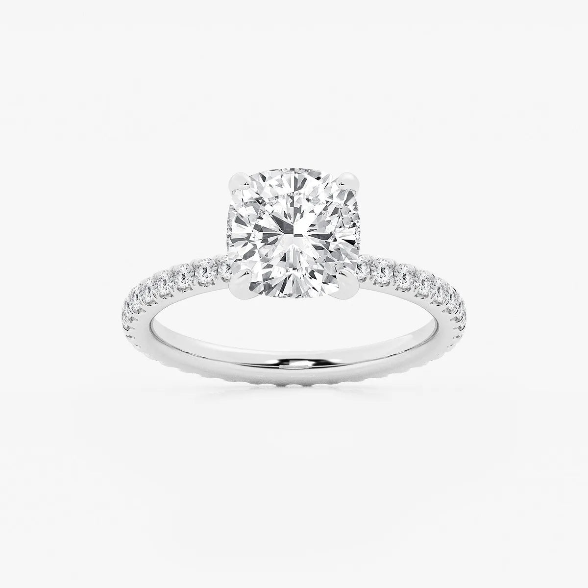 Cushion Lab Grown Diamond Eternity Engagement Ring
