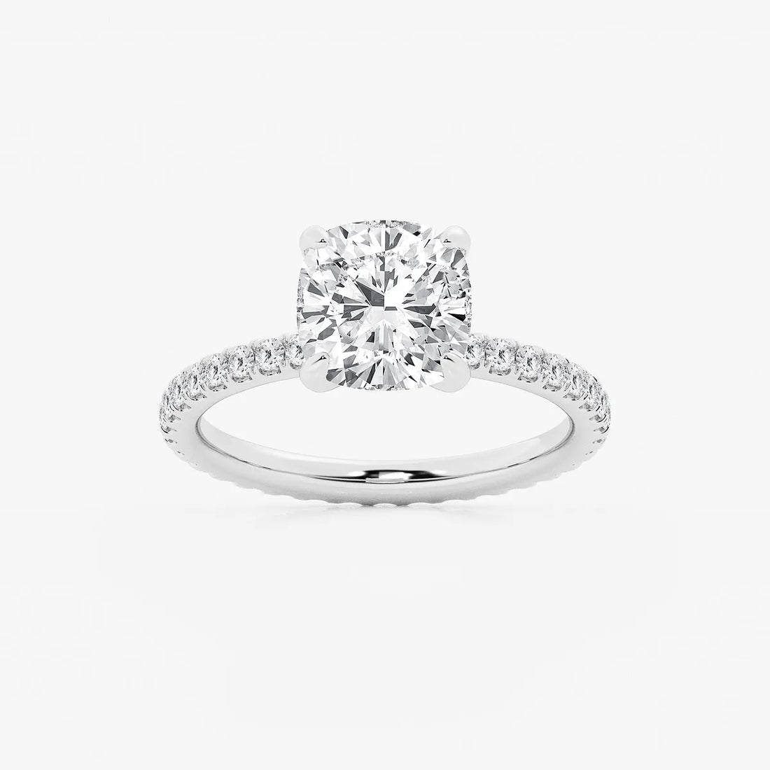 Cushion Lab Grown Diamond Eternity Engagement Ring
