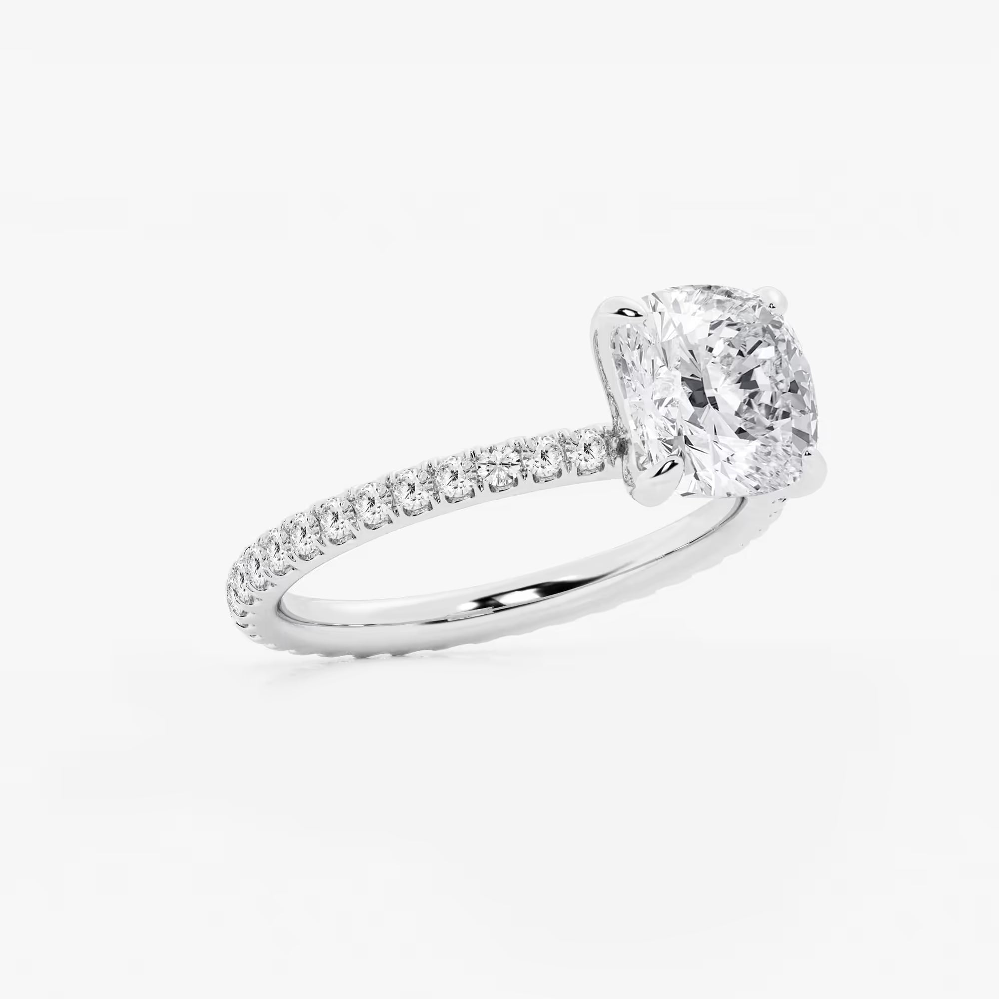 Cushion Lab Grown Diamond Eternity Engagement Ring