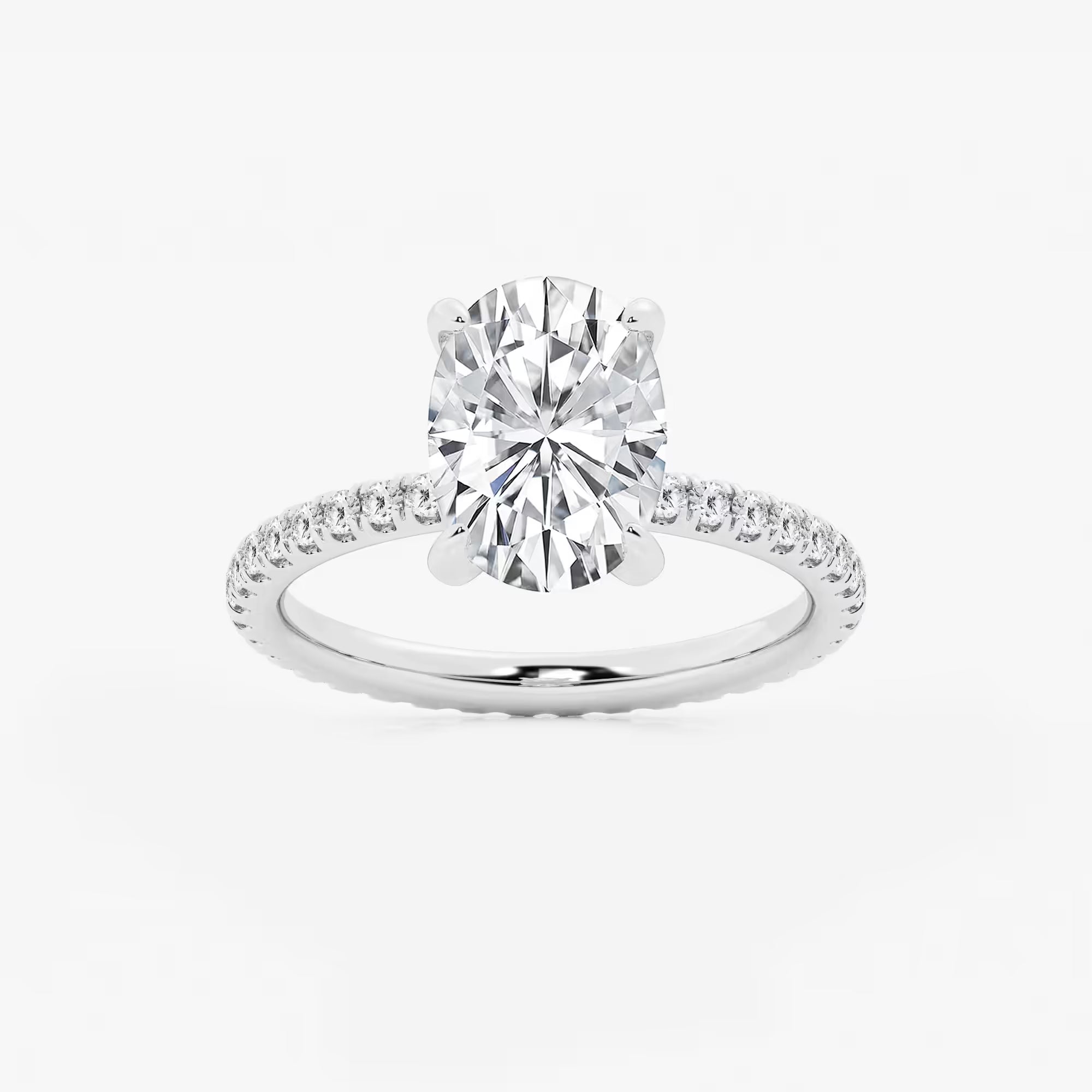 Oval Cut Lab-Grown Diamond Solitaire Engagement Ring with Twisted Rope Band