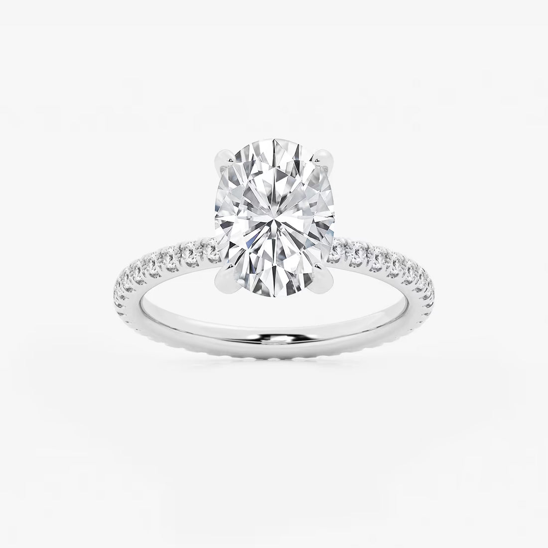 Oval Cut Lab-Grown Diamond Solitaire Engagement Ring with Twisted Rope Band