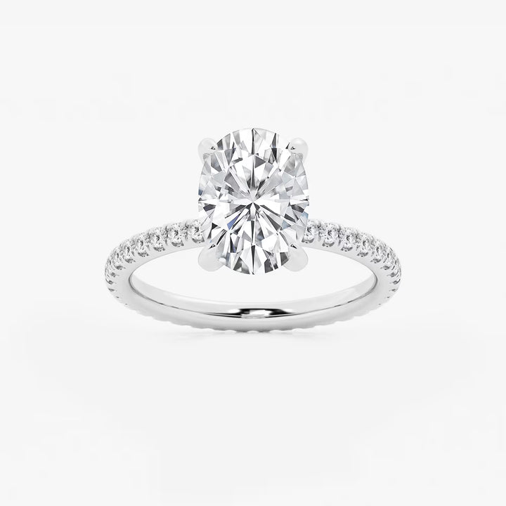 Oval Cut Lab-Grown Diamond Solitaire Engagement Ring with Twisted Rope Band
