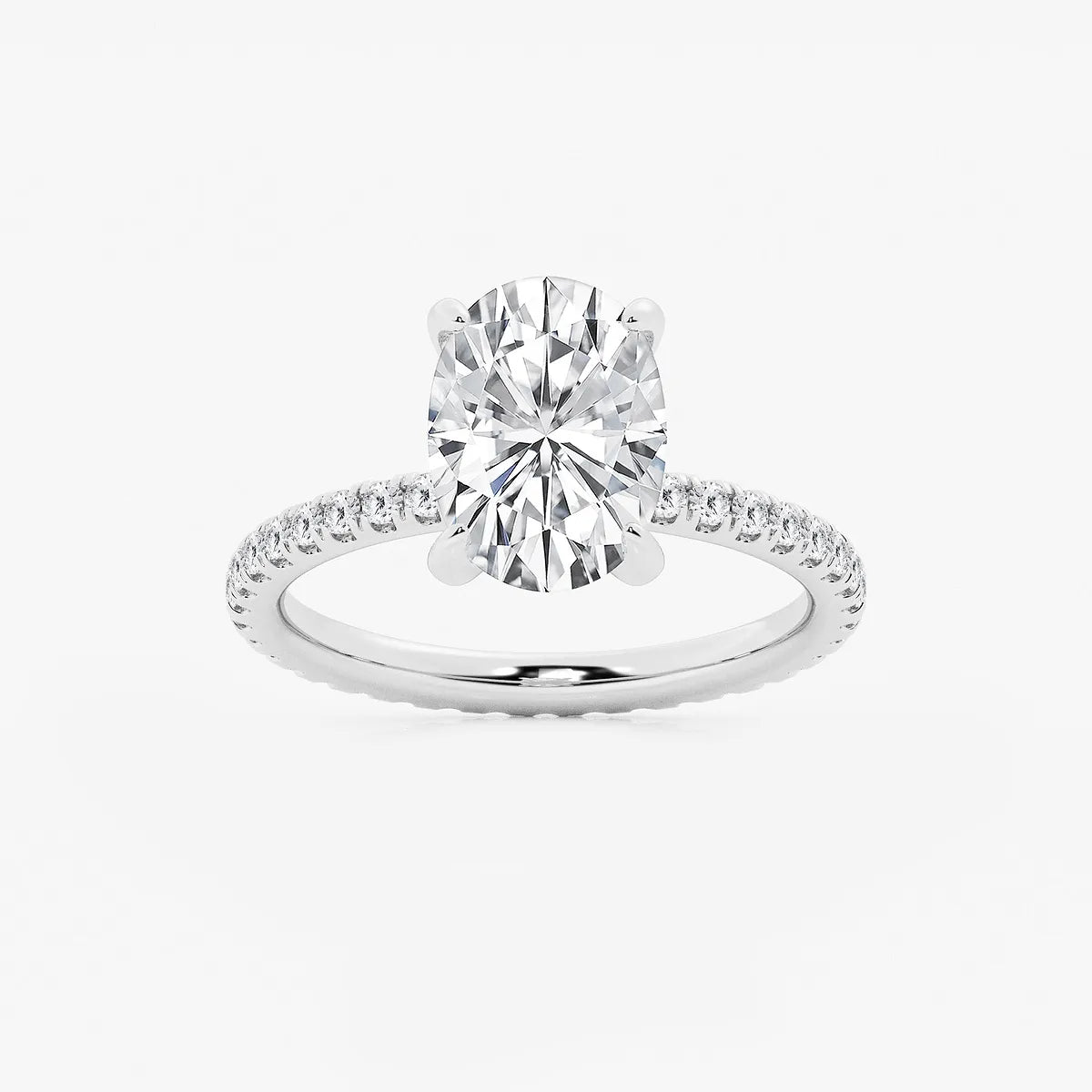 Oval Cut Lab-Grown Diamond Solitaire Engagement Ring with Twisted Rope Band