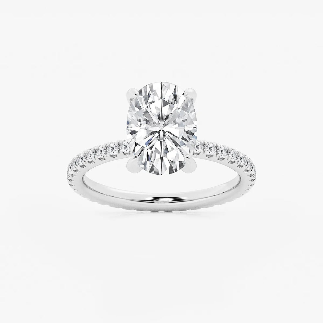 Oval Cut Lab-Grown Diamond Solitaire Engagement Ring with Twisted Rope Band