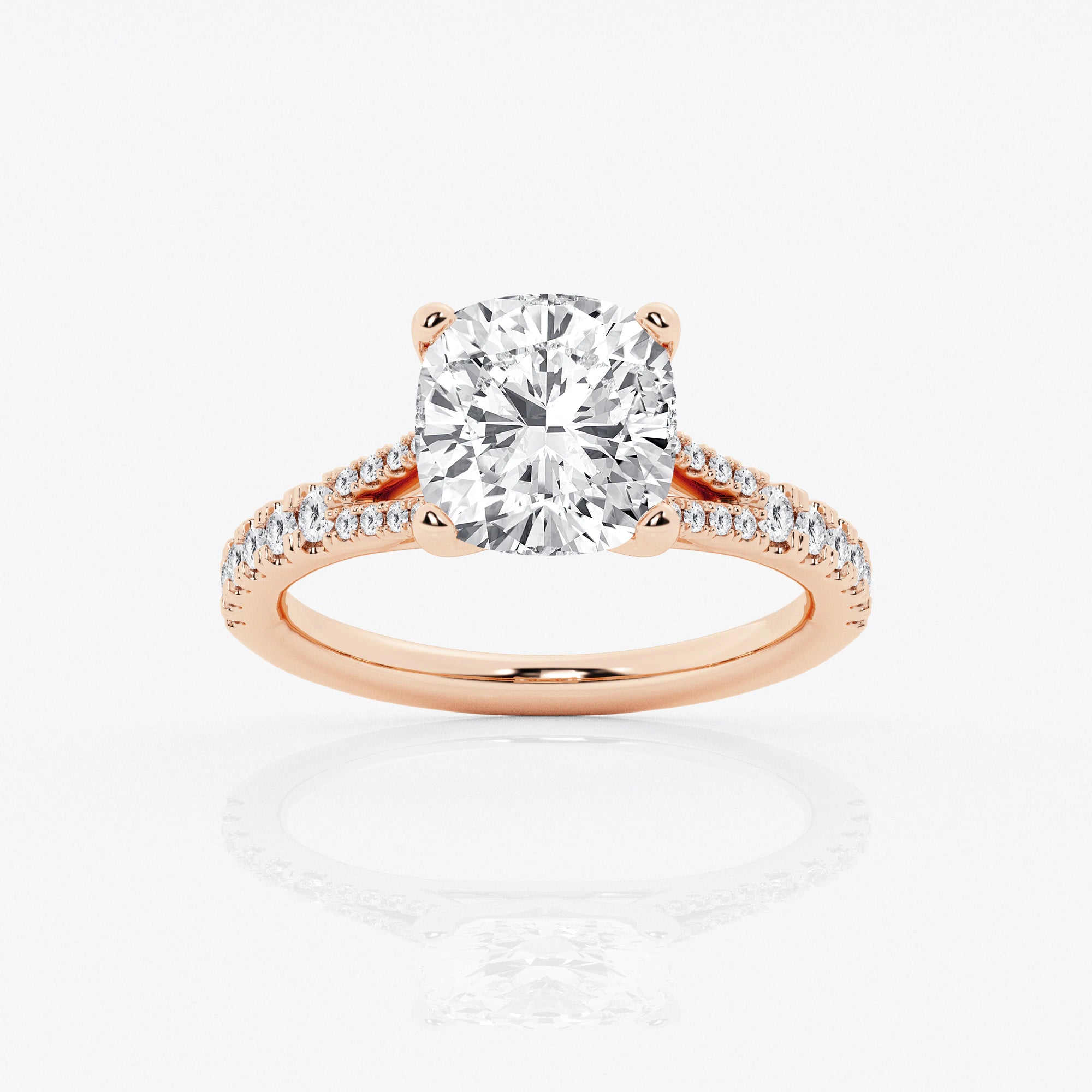 Cushion Lab Grown Diamond Split Shank Engagement Ring