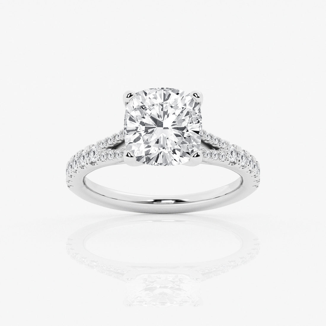 Cushion Lab Grown Diamond Split Shank Engagement Ring