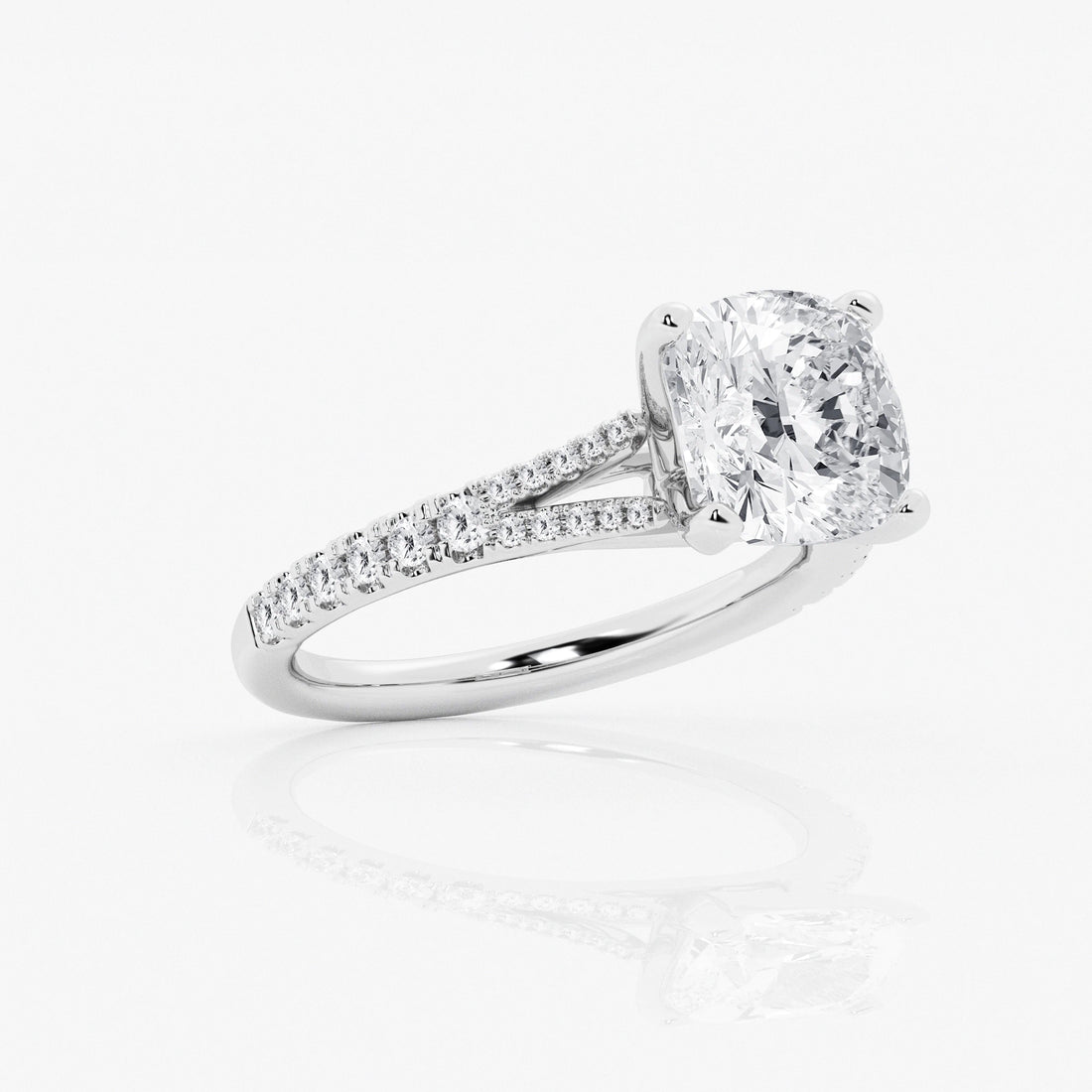 Cushion Lab Grown Diamond Split Shank Engagement Ring
