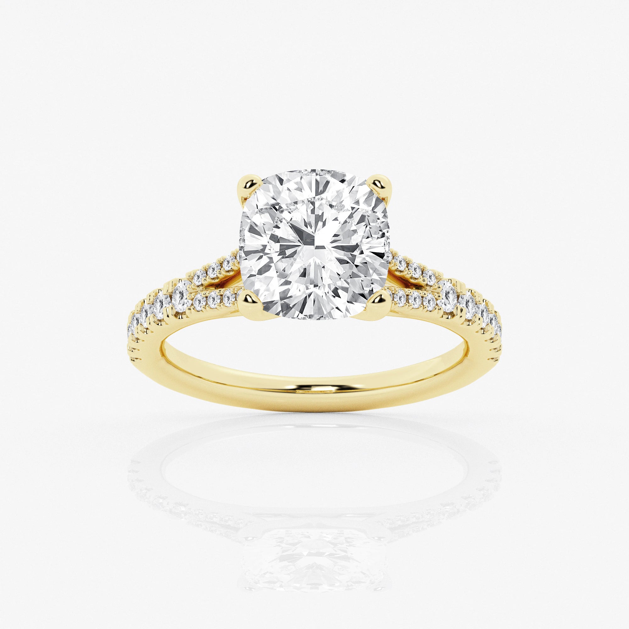Cushion Lab Grown Diamond Split Shank Engagement Ring