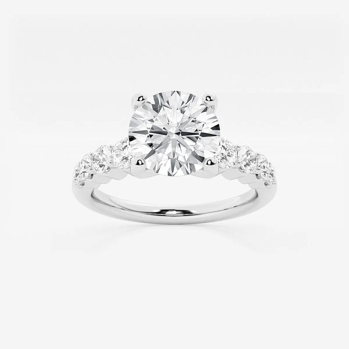 Round Lab Grown Diamond Graduated Engagement Ring