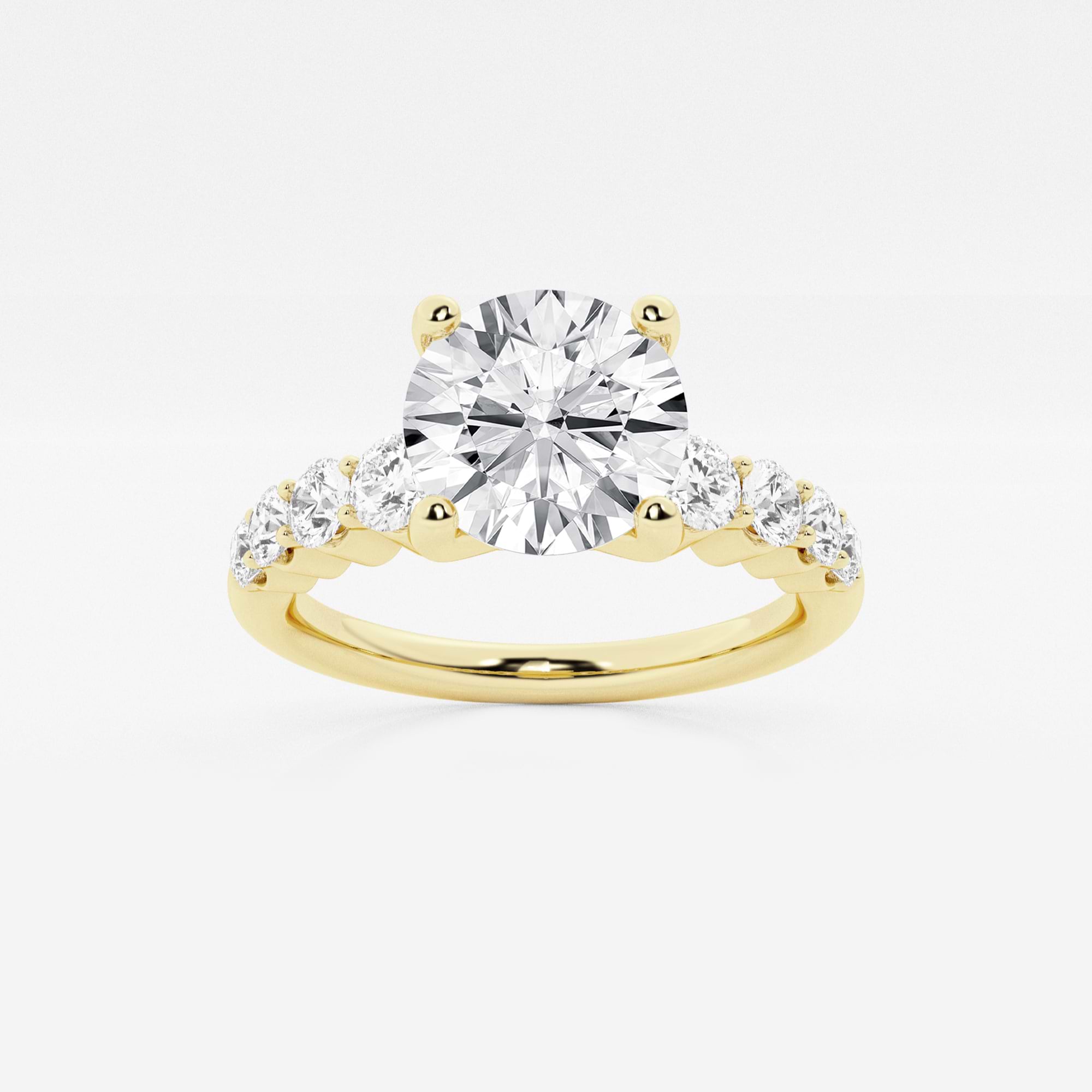 Round Lab Grown Diamond Graduated Engagement Ring