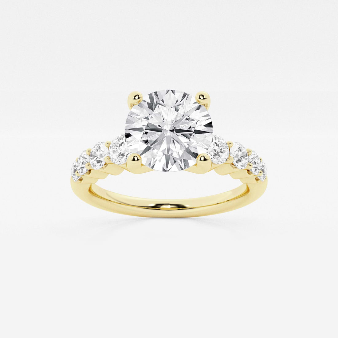 Round Lab Grown Diamond Graduated Engagement Ring