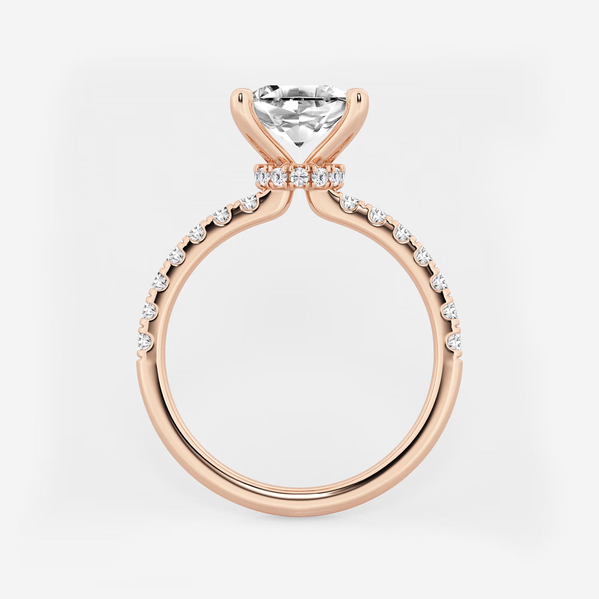 Celeste Asscher Lab Grown Diamond Hidden Halo Engagement Ring