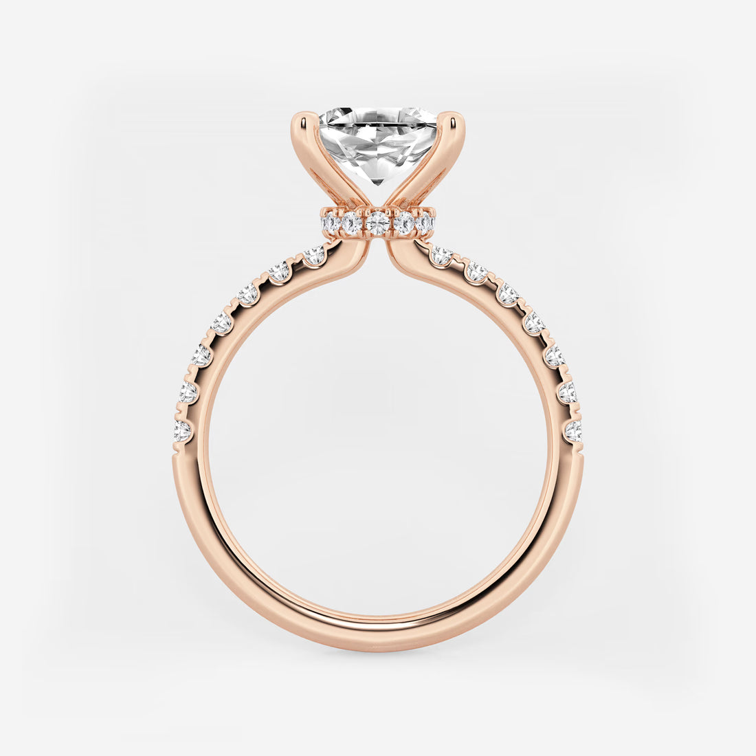 Celeste Asscher Lab Grown Diamond Hidden Halo Engagement Ring
