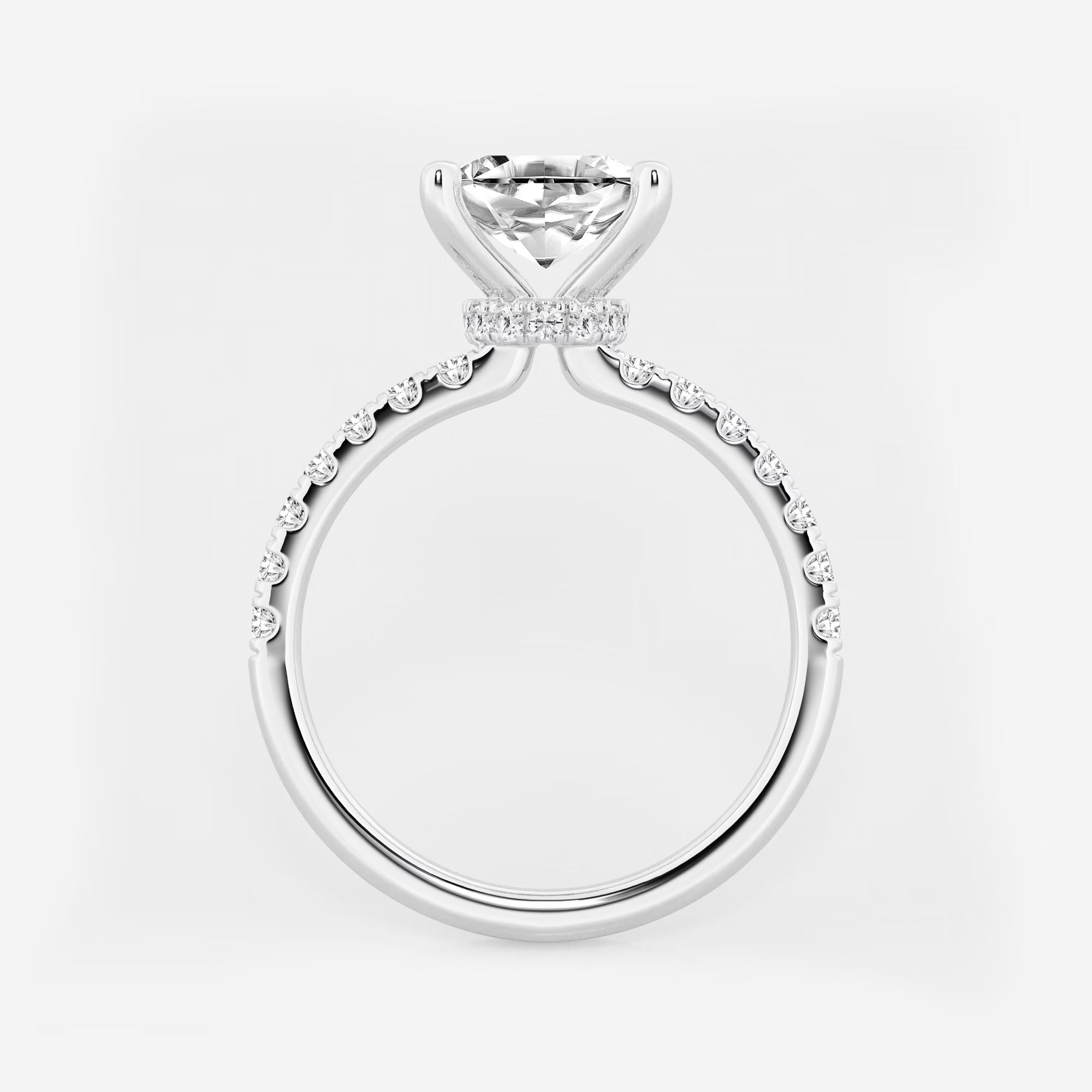 Celeste Asscher Lab Grown Diamond Hidden Halo Engagement Ring