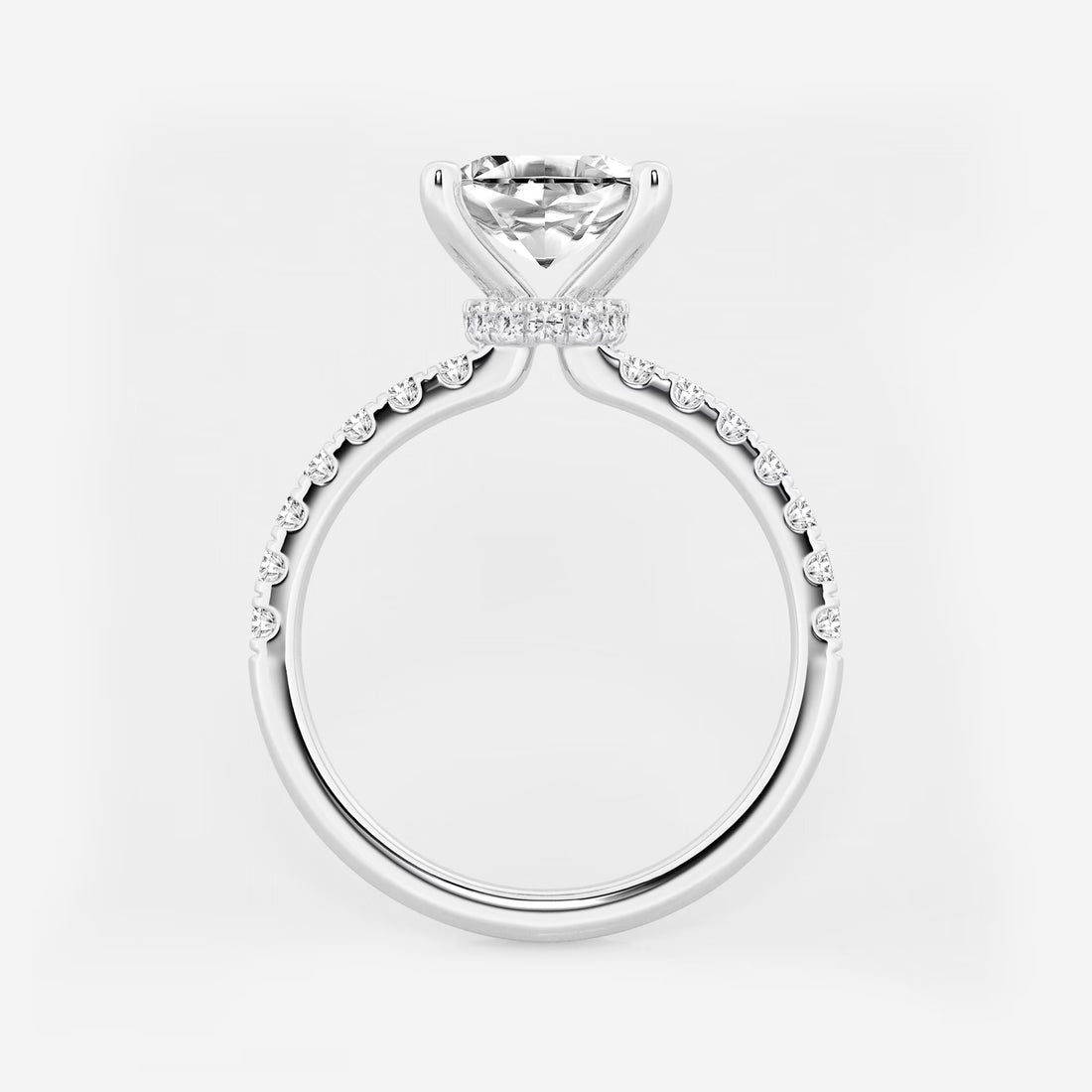 Celeste Asscher Lab Grown Diamond Hidden Halo Engagement Ring