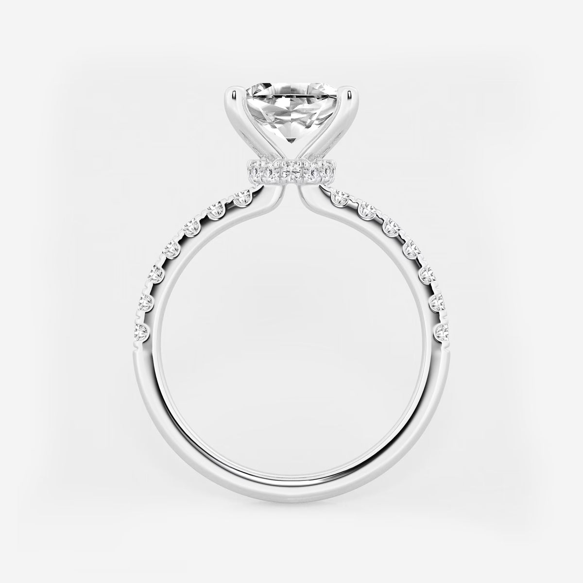 Celeste Asscher Lab Grown Diamond Hidden Halo Engagement Ring