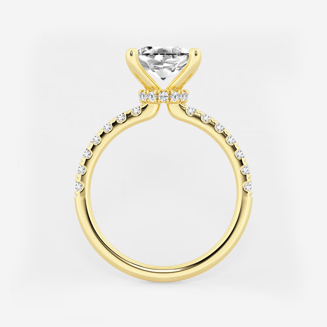 Celeste Asscher Lab Grown Diamond Hidden Halo Engagement Ring
