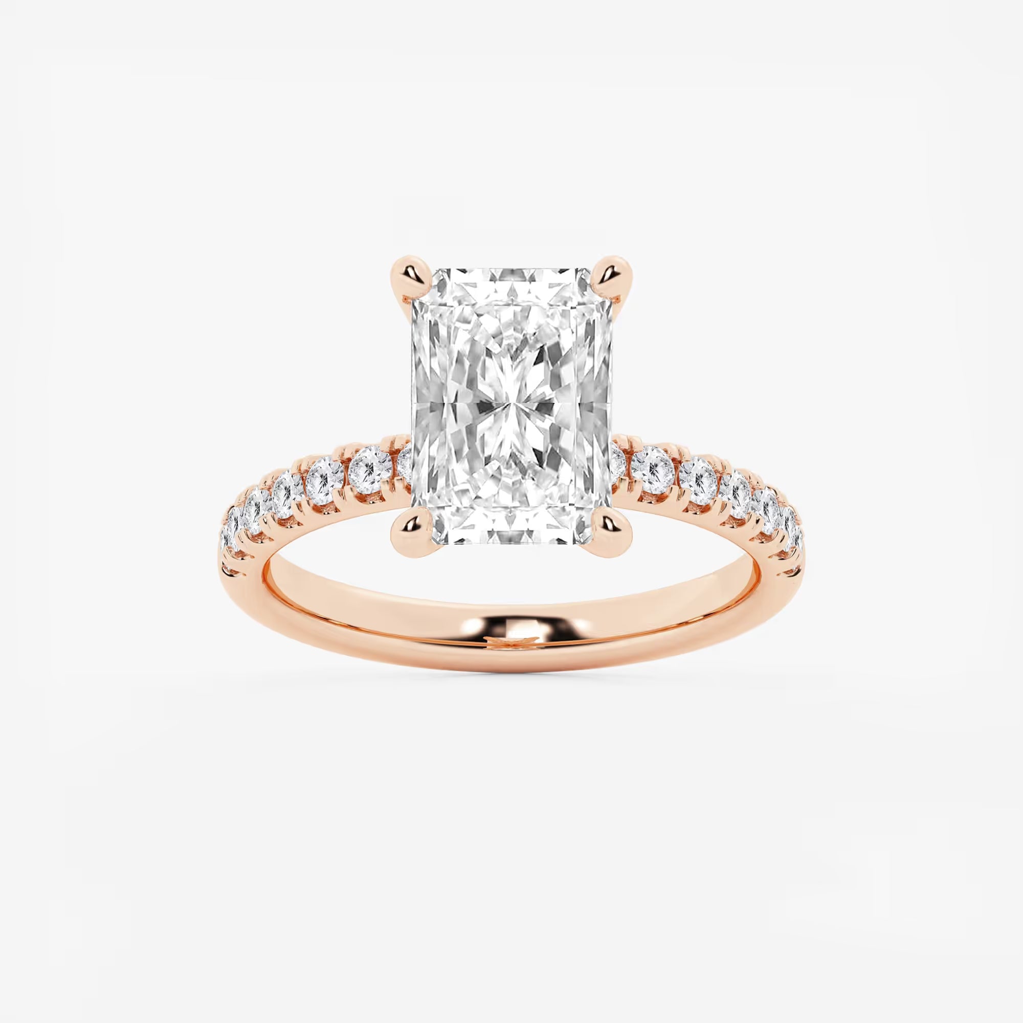 Rosavelle Radiant Lab-Grown Diamond Hidden Halo Engagement Ring