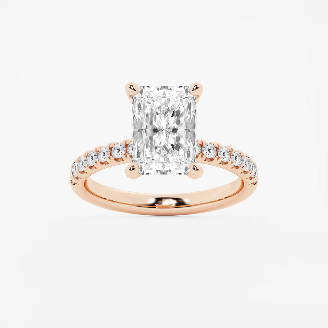 Rosavelle Radiant Lab-Grown Diamond Hidden Halo Engagement Ring