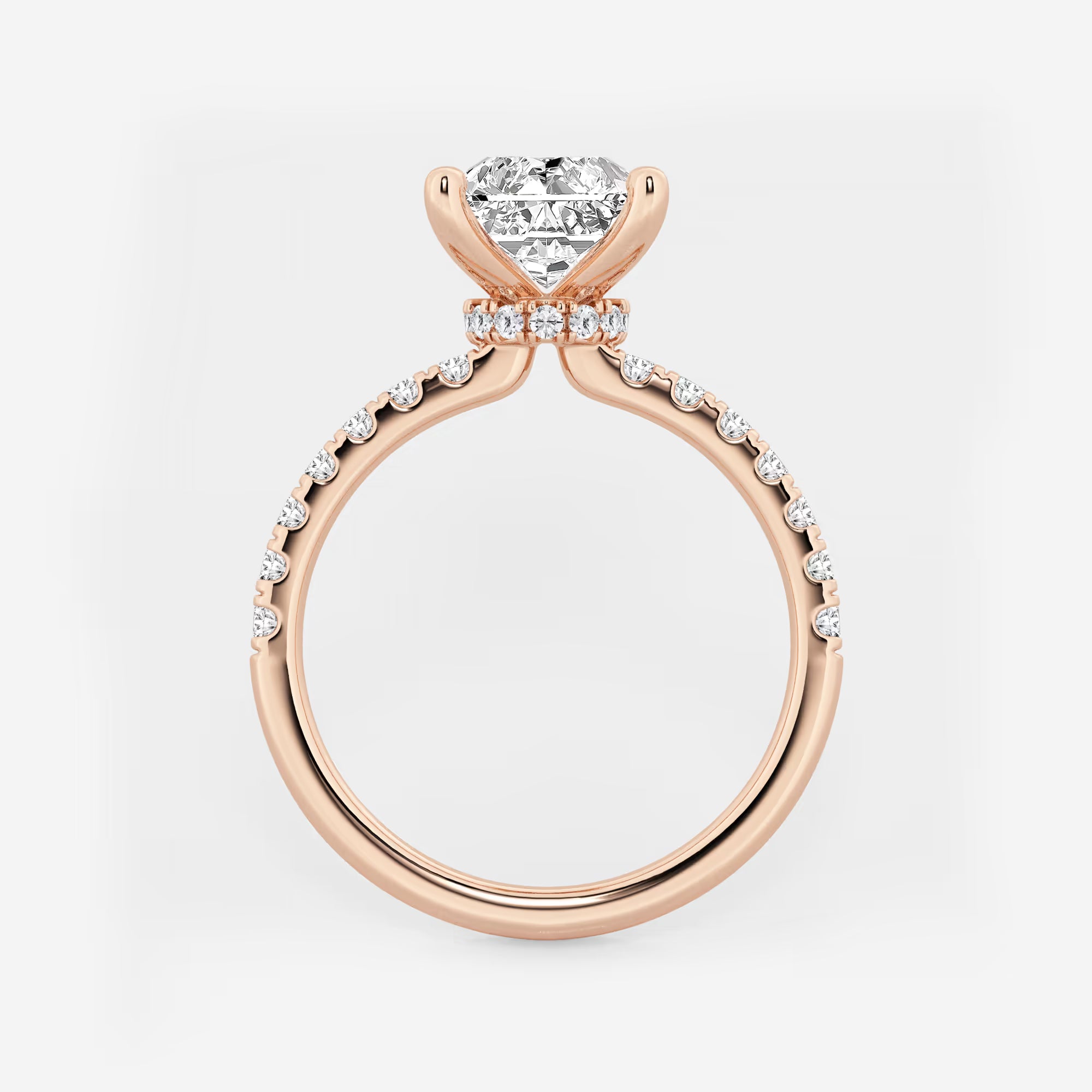 Rosavelle Radiant Lab-Grown Diamond Hidden Halo Engagement Ring