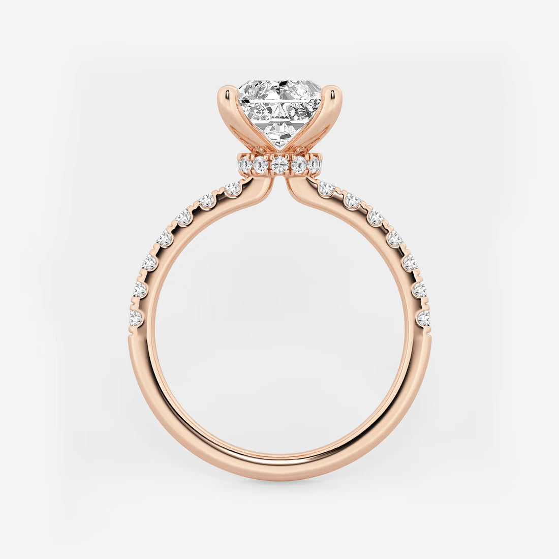 Rosavelle Radiant Lab-Grown Diamond Hidden Halo Engagement Ring
