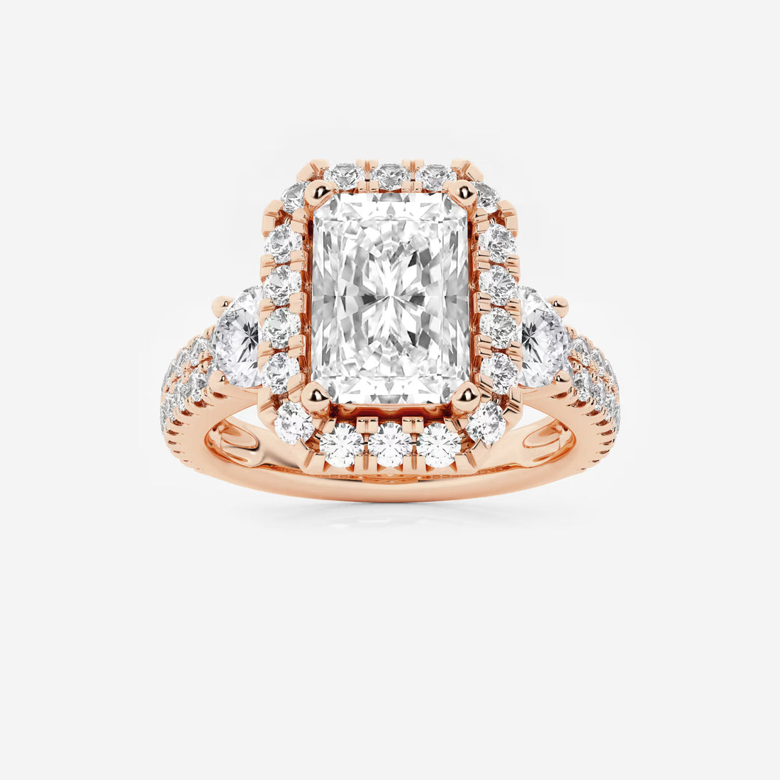 Elaria Radiant Lab-Grown Diamond Halo Engagement Ring