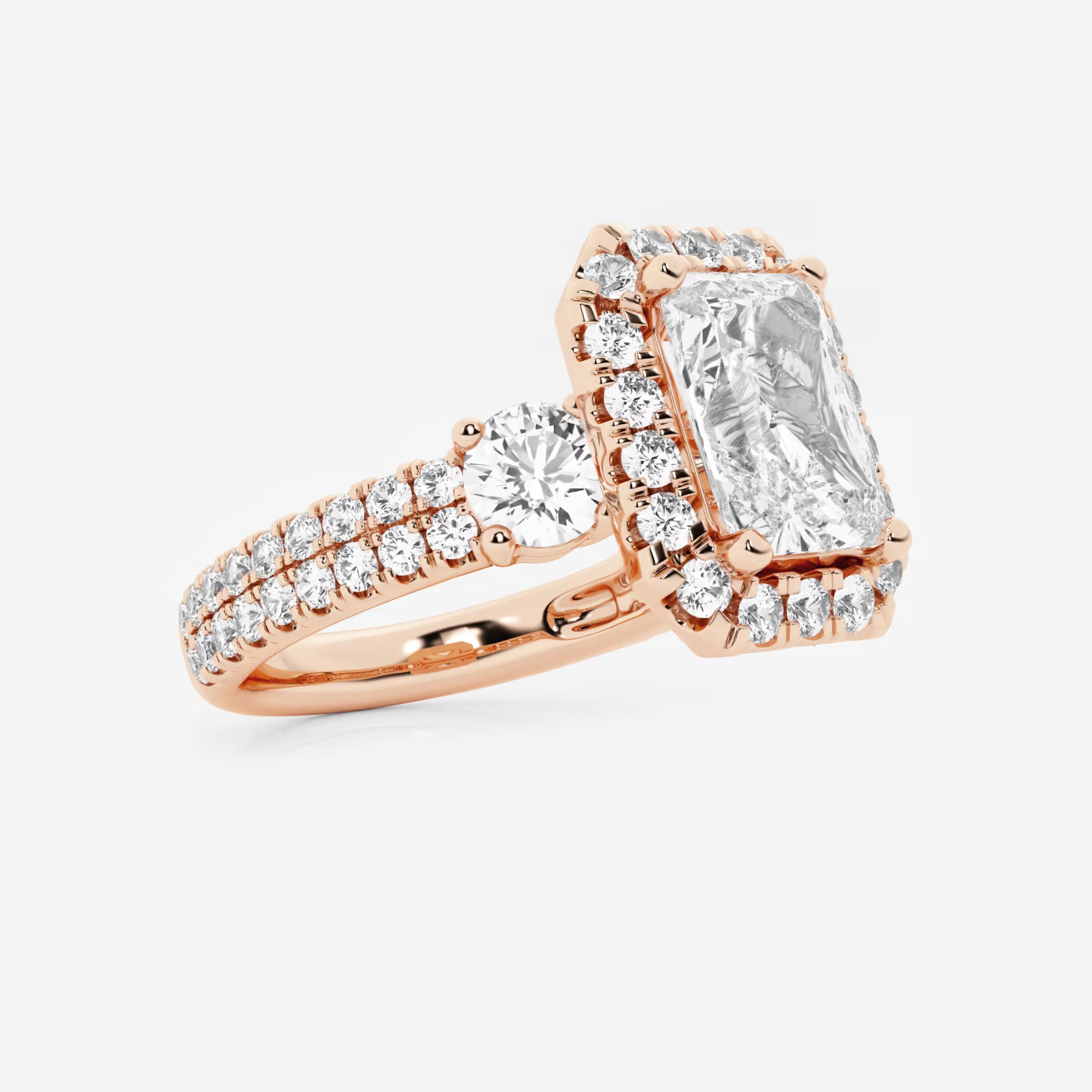 Elaria Radiant Lab-Grown Diamond Halo Engagement Ring