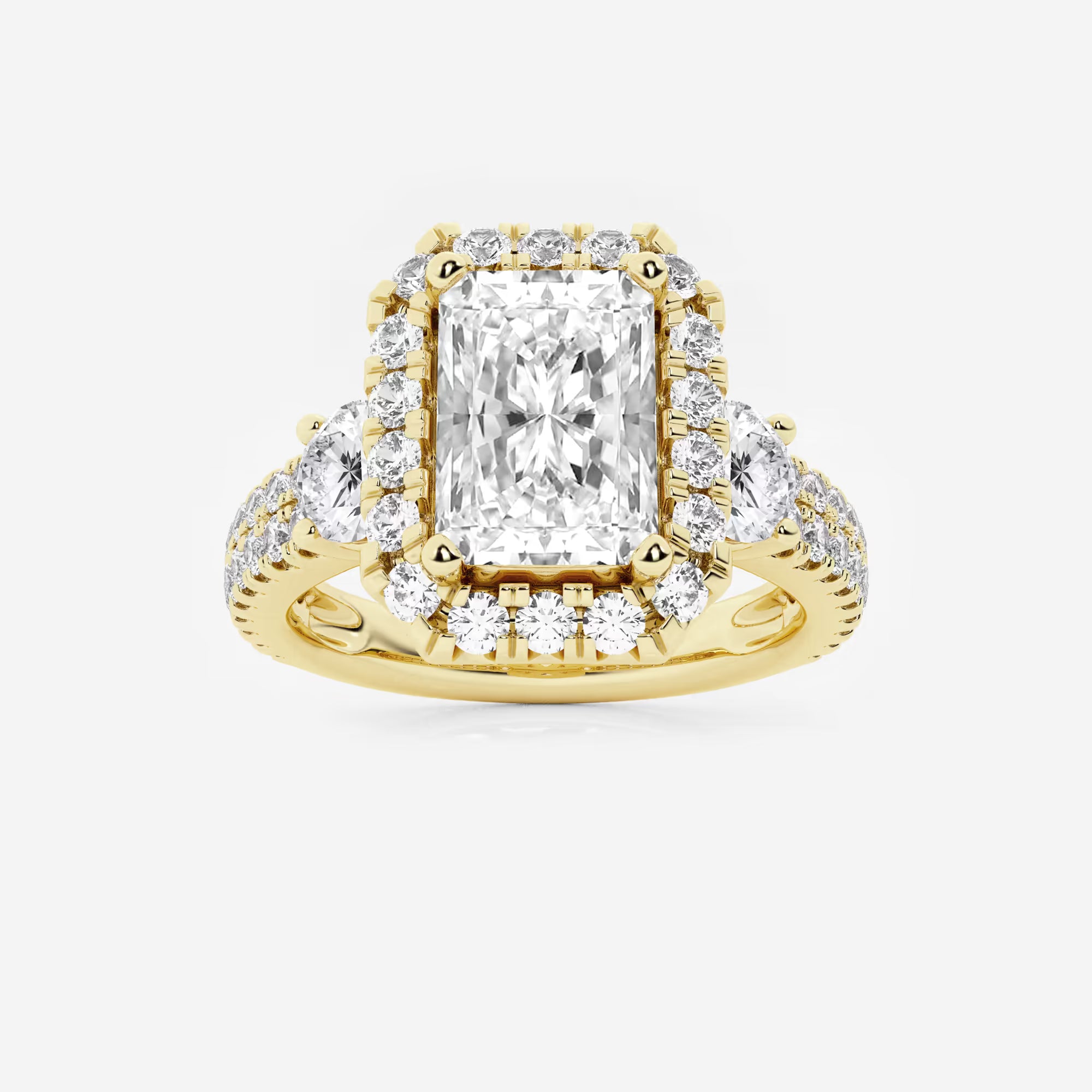 Elaria Radiant Lab-Grown Diamond Halo Engagement Ring