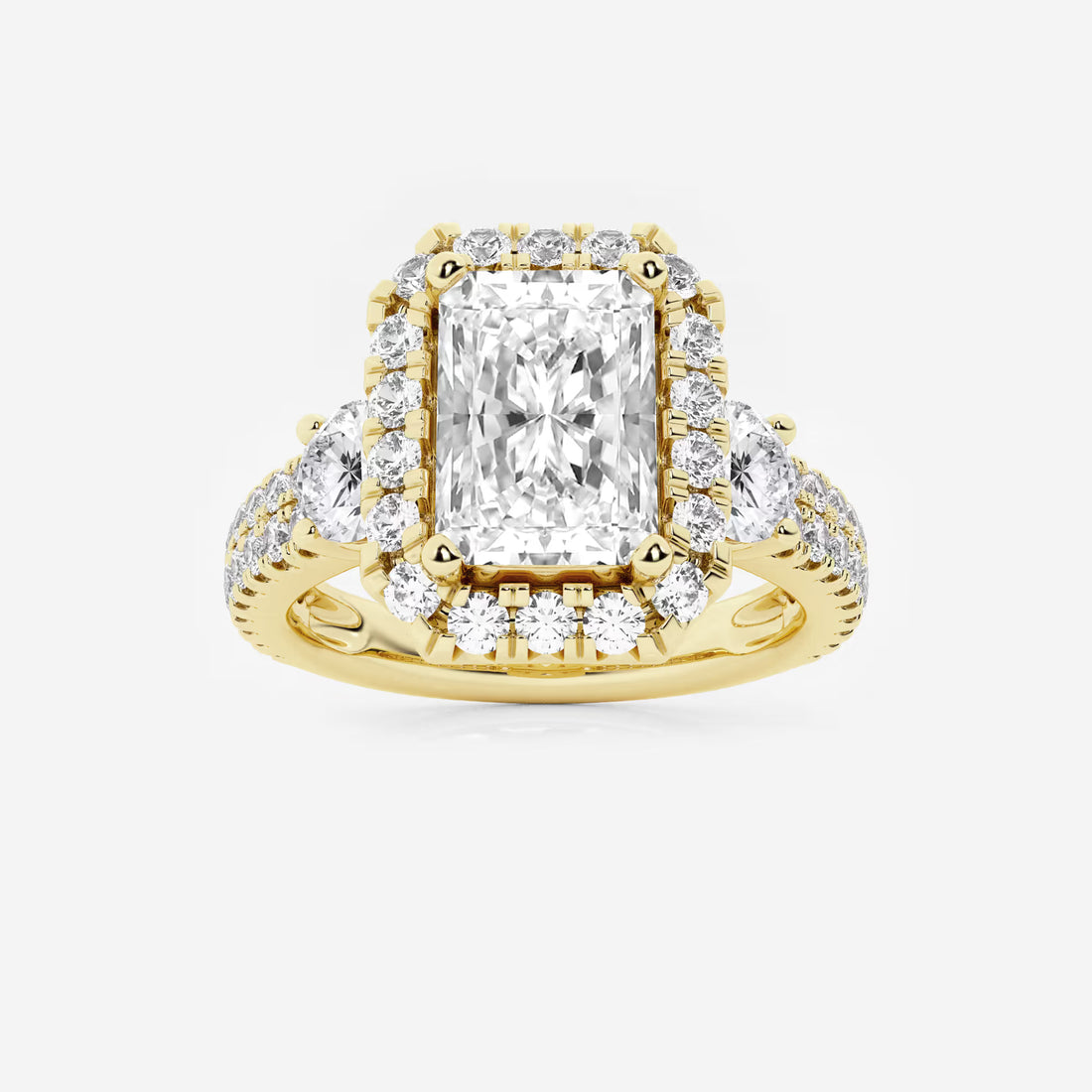 Elaria Radiant Lab-Grown Diamond Halo Engagement Ring