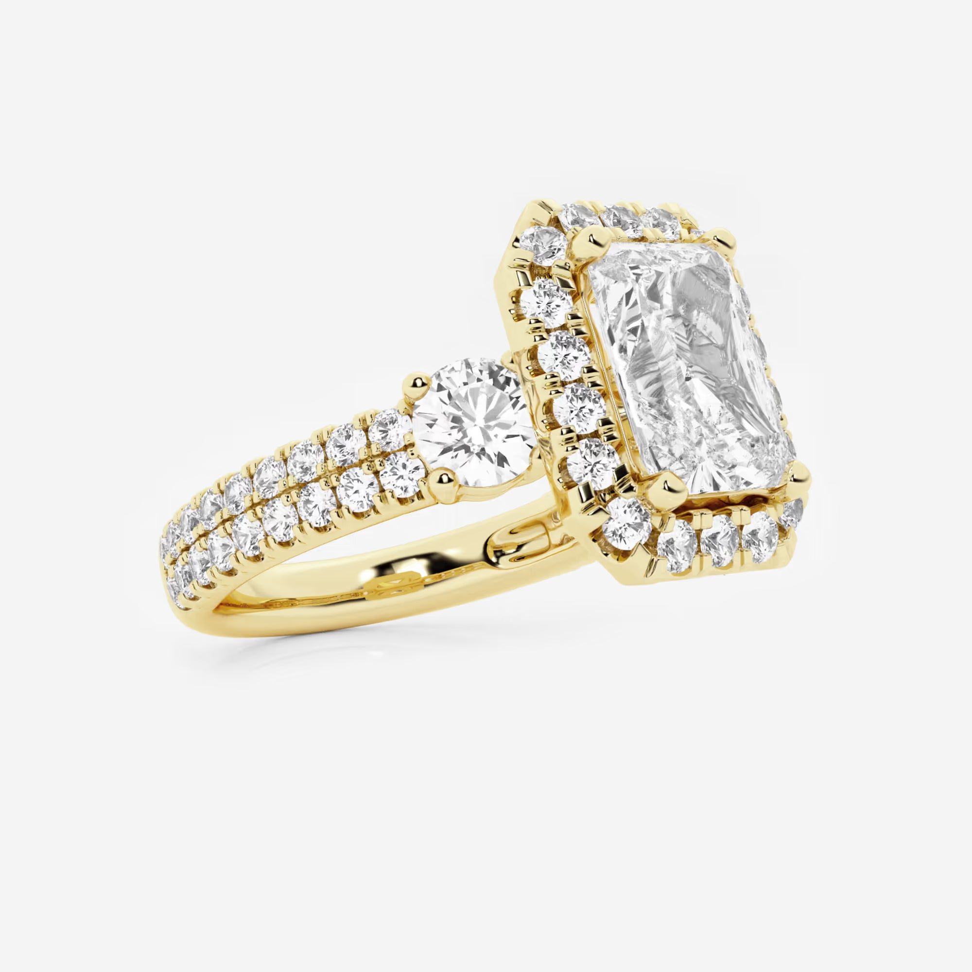 Elaria Radiant Lab-Grown Diamond Halo Engagement Ring