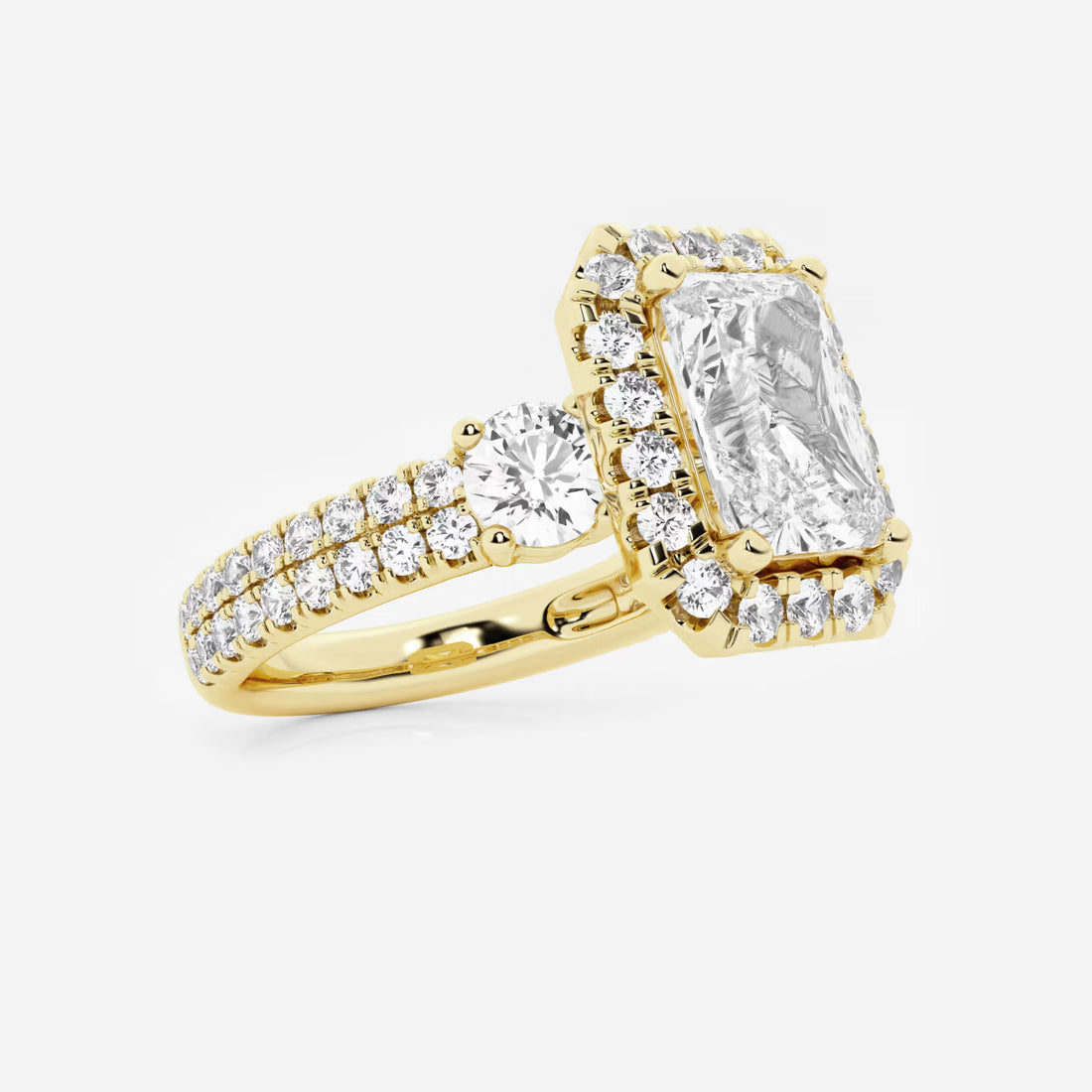 Elaria Radiant Lab-Grown Diamond Halo Engagement Ring