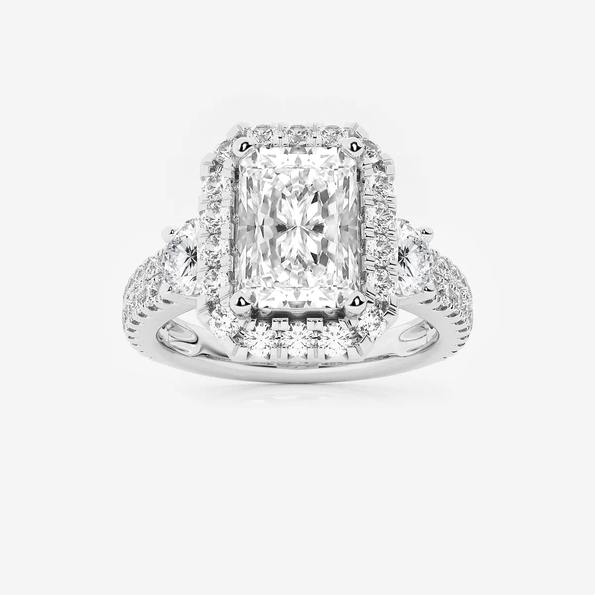 Miravelle Lab-Grown Diamond Double Row Halo Engagement Ring