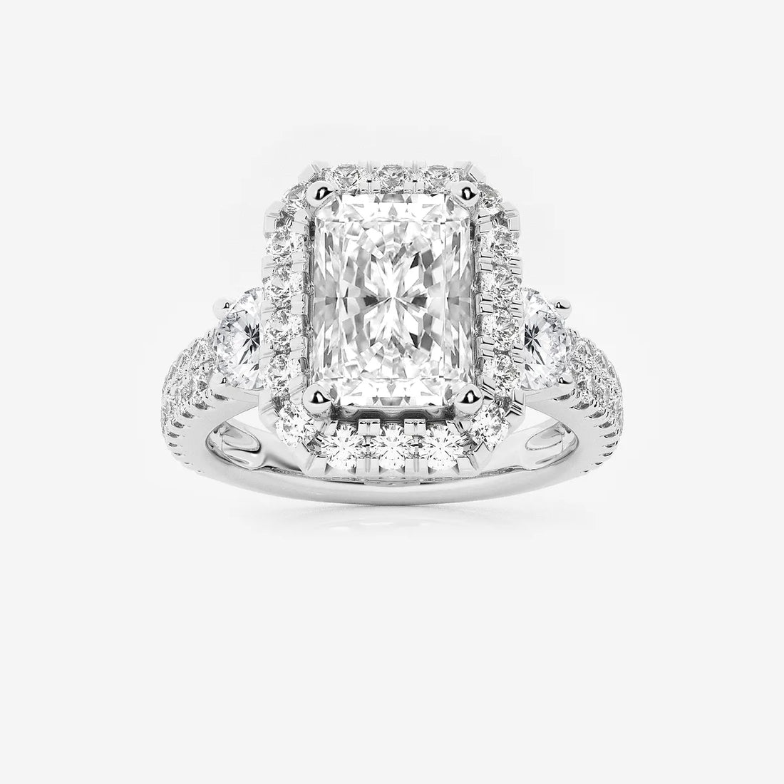 Miravelle Lab-Grown Diamond Double Row Halo Engagement Ring