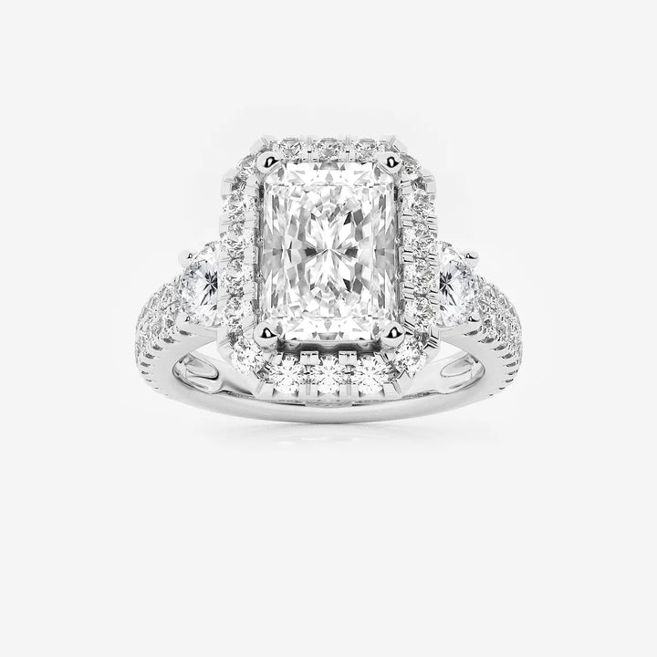 Miravelle Lab-Grown Diamond Double Row Halo Engagement Ring