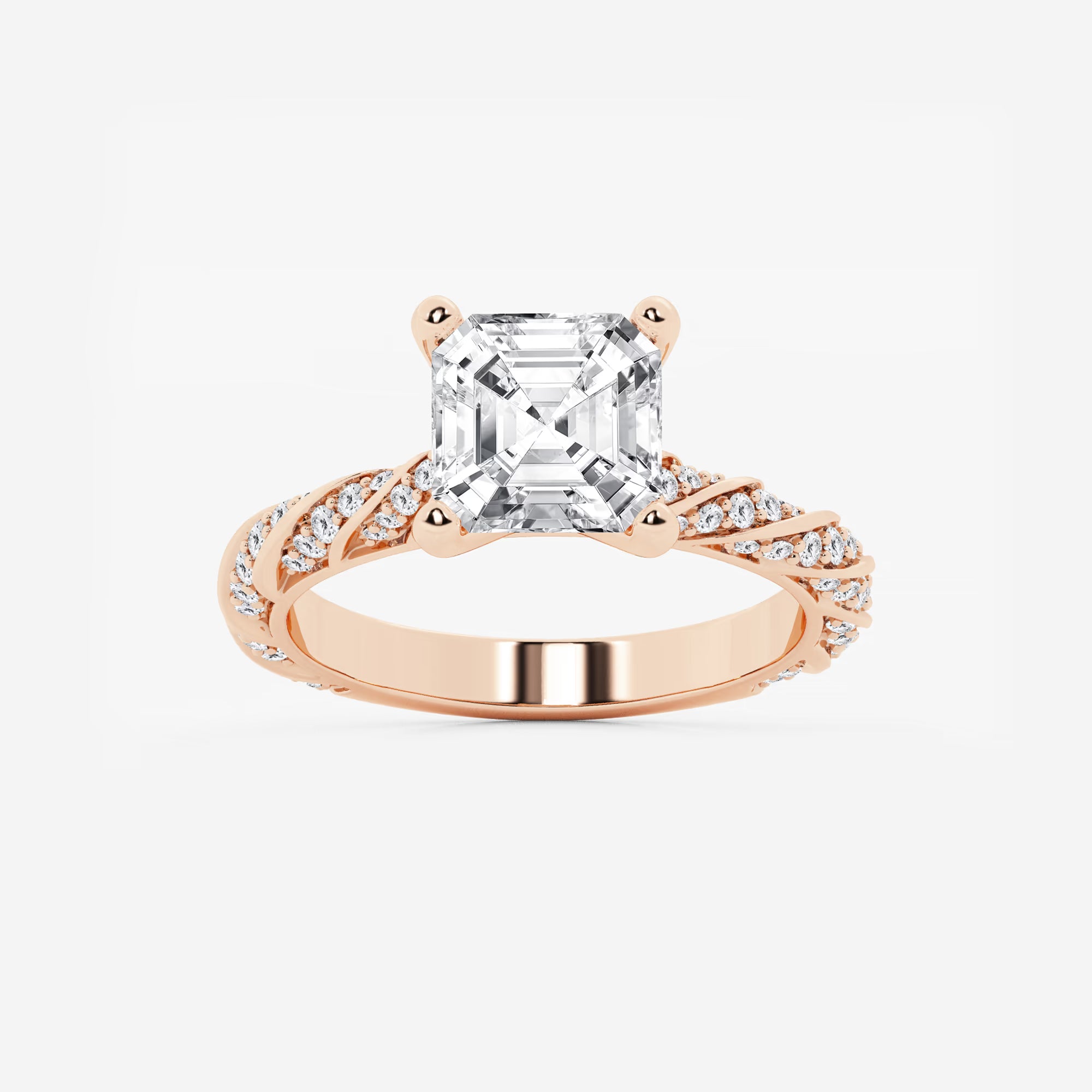 Eternal Ribbon Asscher Diamond Engagement Ring
