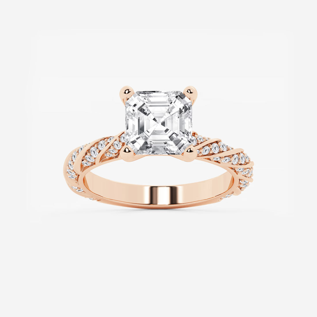 Eternal Ribbon Asscher Diamond Engagement Ring