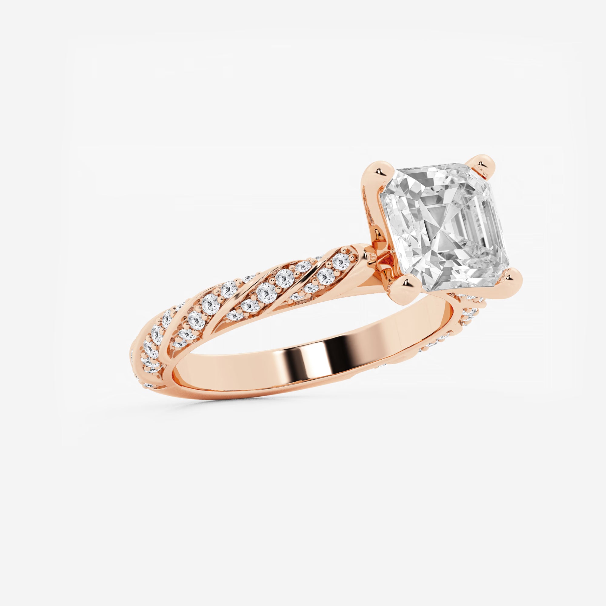 Eternal Ribbon Asscher Diamond Engagement Ring